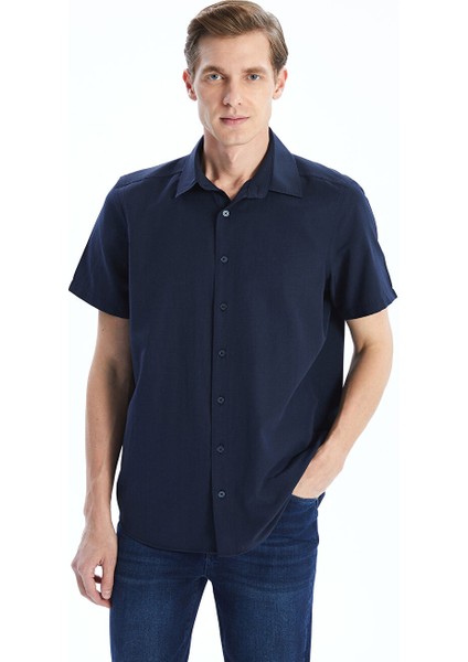 Yeni Sezon Regular Fit Kisa Kollu Poplin Erkek Gomlek - S5JQ67Z8