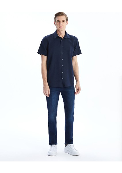 Yeni Sezon Regular Fit Kisa Kollu Poplin Erkek Gomlek - S5JQ67Z8
