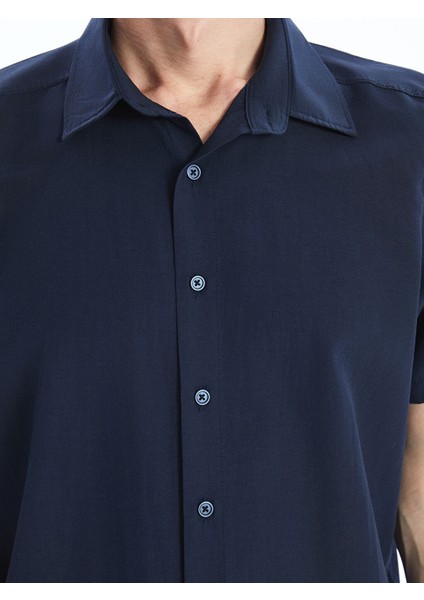 Yeni Sezon Regular Fit Kisa Kollu Poplin Erkek Gomlek - S5JQ67Z8