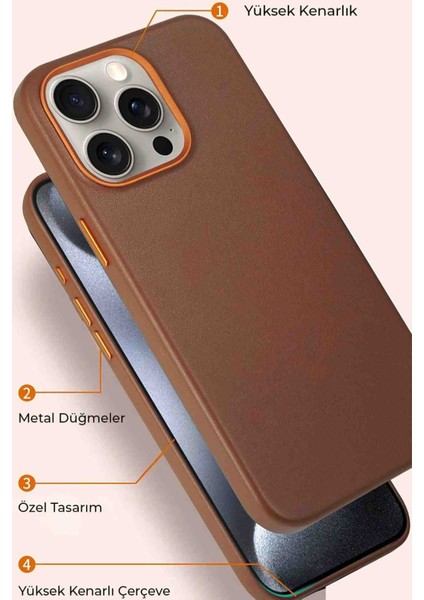 iPhone 16 Pro Uyumlu Fuchsia Dividing Manyetik Şarj Özellikli Kapak modelleri