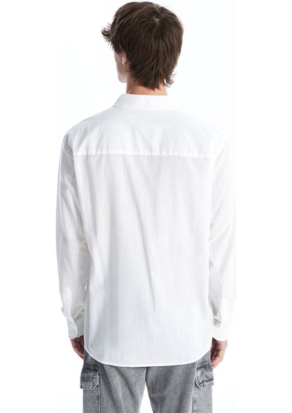 Yeni Sezon Regular Fit Uzun Kollu Keten Karisimli Erkek Gomlek - S4DR88Z8