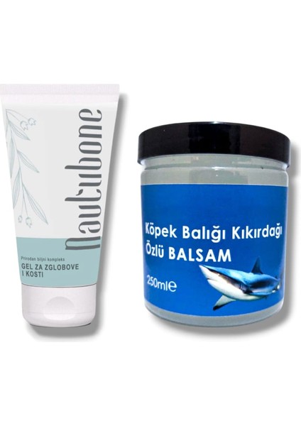 Eklemlere, Kas, Diz, Dirsek, Fıtık, ve Bel Ağrılarında Etkili Rahatlatıcılı Masaj Kremi Nautubone ve Köpek Balığı Kıkırdağı Balsam 2'li Set