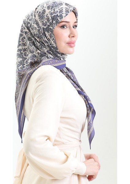 Karaca Desenli Kupra Eşarp 81088-07 Mor Krem fiyatları