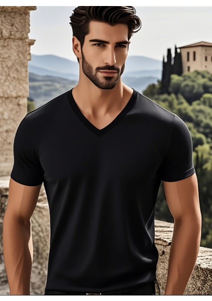 2li Beyaz Renk Erkek V Yaka T-Shirt Günlük Spor Tişört fiyatları