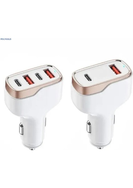 96W Hızlı Şarjlı Araç Içi Şarj Aleti 2 Usb+ 2 Type C PD 30W+QC 3.0 - Siyah