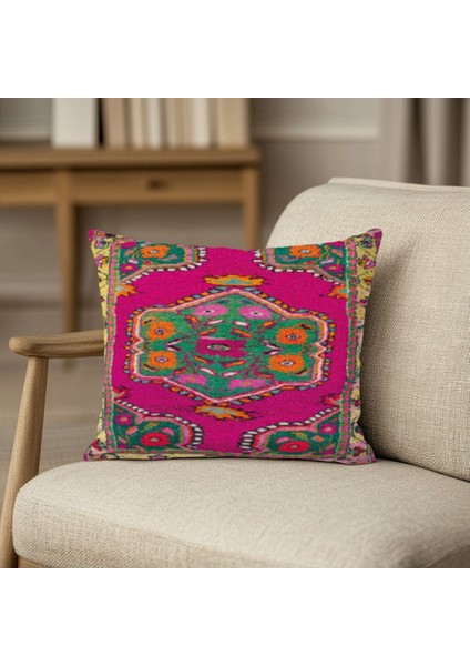 Renkli Etnik Desenli Yastık Kılıfı Kare