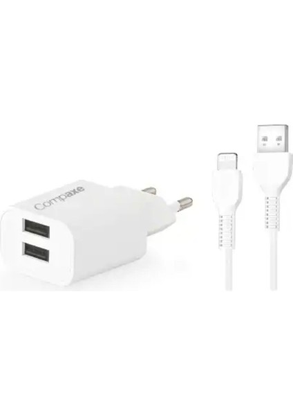 CTA-521DULB24 10W 5V 2.1A Çift USB + USB Kablolu Şarj Cihazı