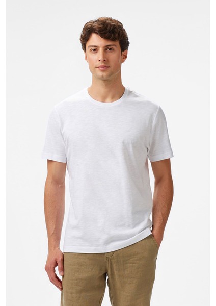 Erkek Beyaz Regular Fit T-Shirt V55015T.1BW