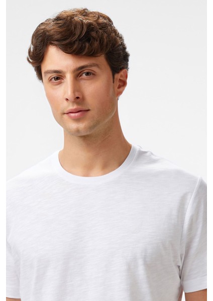 Erkek Beyaz Regular Fit T-Shirt V55015T.1BW fırsatları