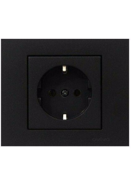 Ovivo Grano Siyah Topraklı Priz