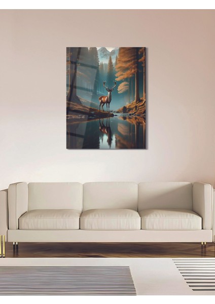 Doğa ve Geyik Cam Tablo - MOD050 fiyatları
