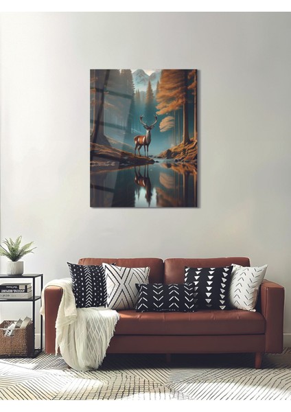 Doğa ve Geyik Cam Tablo - MOD050 fırsatları