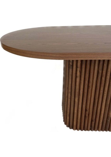 Luna Oval Ceviz Ahşap Bohem Masa 80X150 modelleri
