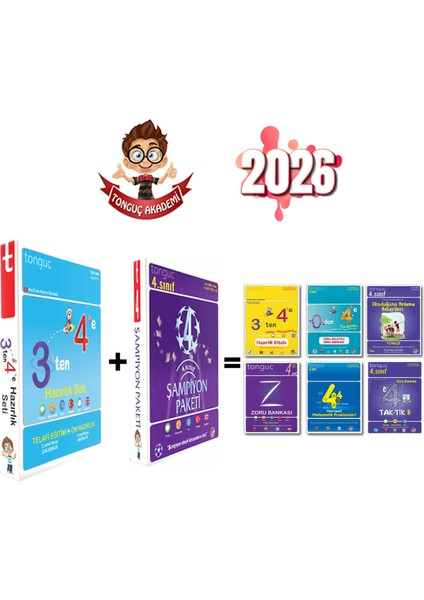 3 Ten 4 E Hazırlık Seti+ 4. Sınıf Şampiyon Paketi