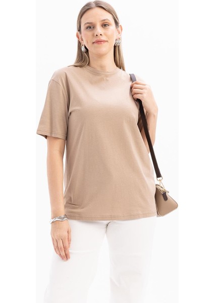 Vizon-Kısa Kollu Nakış Detaylı T-Shirt