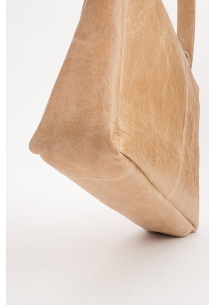 Avanos Kadın Tek Askılı El ve Omuz Çantası Gerçek Deri Bej modelleri