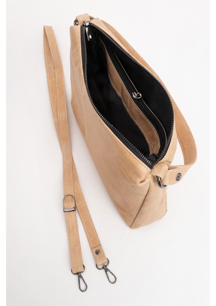 Avanos Kadın Tek Askılı El ve Omuz Çantası Gerçek Deri Bej fırsatları