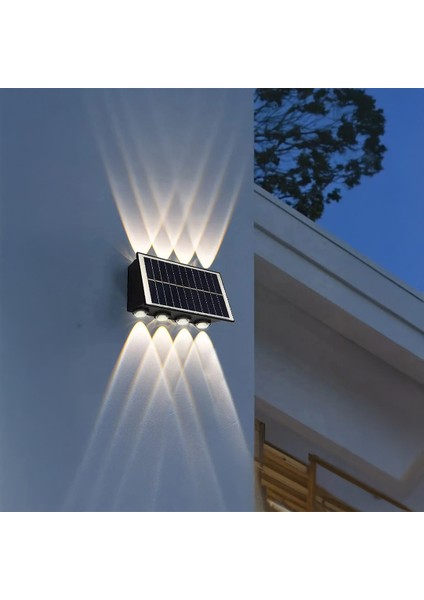 Güneş Enerjili Dış Mekân Duvar Apliği – 4 Led’li Solar Aydınlatma, Şarj Gerektirmeyen Otomatik Aplik
