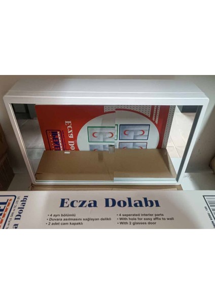 Aynalı Plastik Ecza Dolabı Lux Beyaz Duvara Monte fiyatları