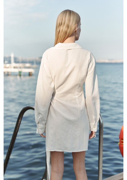 Gormelia Bağlamalı Ekru Elbise indirimleri