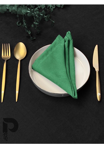 Zümrüt Yeşili Kumaş Peçete Daily Serisi Kadife Görünümlü