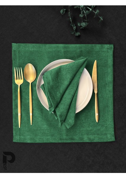 Zümrüt Yeşili Kumaş Peçete Daily Serisi Kadife Görünümlü fiyatları