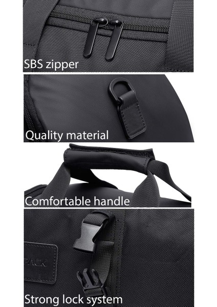 Erkek Siyah Kumaş Seyahat Çantası 25SBD30366F