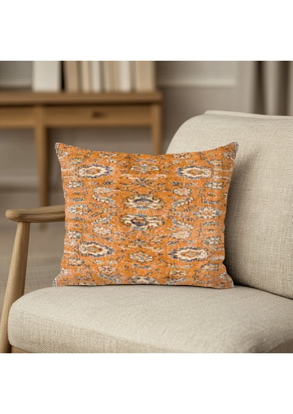 Renk Bloklu Etnik Kırlent Kılıfı Kare