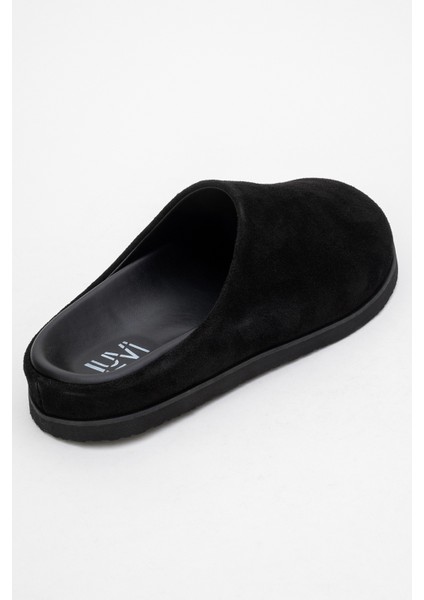 Space Siyah Süet Hakiki Deri Önü Kapalı Kadın Terlik indirimleri