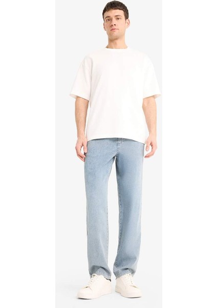 Yeni Sezon Yazlık Wide Leg Geniş Kalıp Beli Lastikli Geniş Paça Jean Kar Yıkamalı Pantolon fiyatları