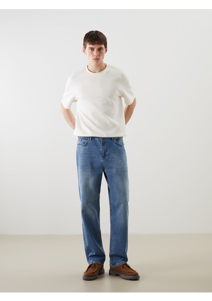 Yeni Sezon Loose Fit Erkek Jean Pantolon - S5PA45Z8