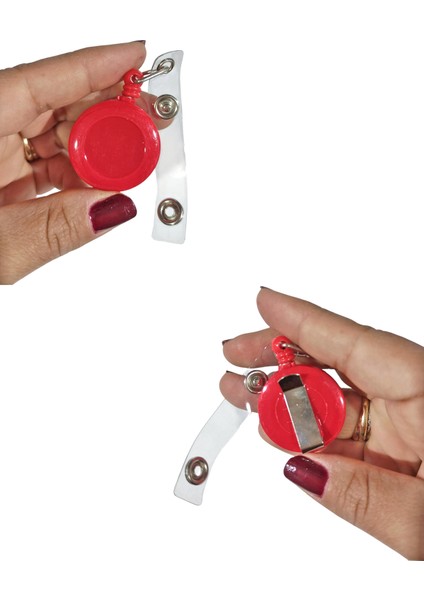 Yaka Kartı Yoyosu Uzayabilen Kancalı Yoyo Aparatı - Kırmızı