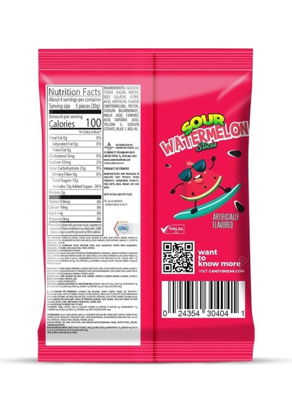 American Foods Candy Break Sour Watermelon Karpuz Aromalı Ekşi Yumuşak Şeker 113 gr X12ADET modelleri