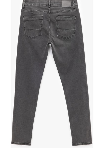 Yeni Sezon Normal Paça Pamuklu Cep Detaylı Slim Fit Jean Pantolon - Brad Jean