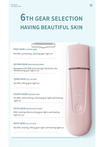 Ultrasonik Yüz Siyah Nokta Temizleme Cihazı Pembe Renk Elektrikli Ultrasonik Cilt Derinlemesine Temizleme Soyma Küreği Ultrason Temizleyici Güzellik Makinesi Yüz Cilt Bakımı Yüz Germe Makinesi modelleri