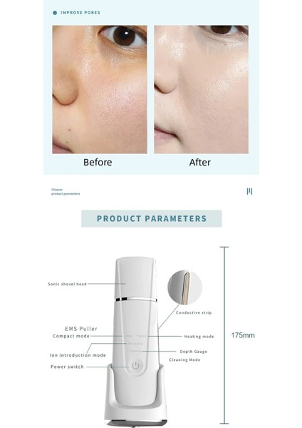 Ultrasonik Yüz Siyah Nokta Temizleme Cihazı Pembe Renk Elektrikli Ultrasonik Cilt Derinlemesine Temizleme Soyma Küreği Ultrason Temizleyici Güzellik Makinesi Yüz Cilt Bakımı Yüz Germe Makinesi fırsatları