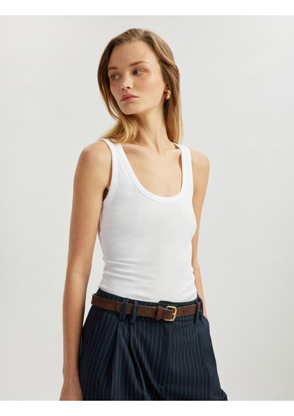 Yeni Sezon Regular Fit Pamuklu Kolsuz U Yaka Atlet