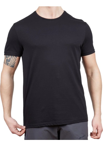 Yazlık Kısa Kol Siyah Basic Tshirt