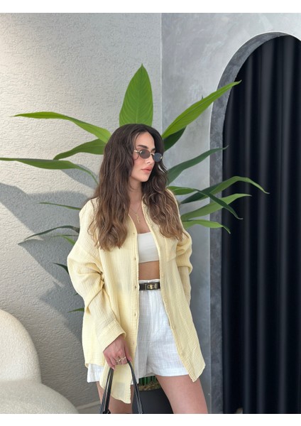 Müslin Kumaş Oversize Gömlek