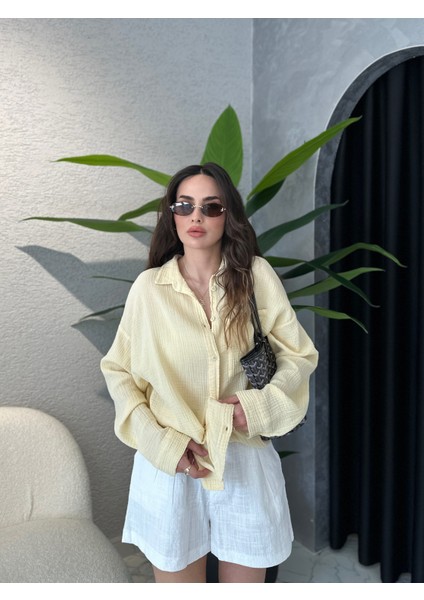 Müslin Kumaş Oversize Gömlek