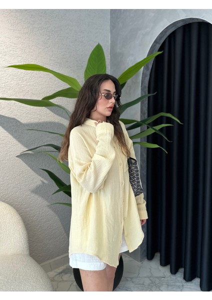 Müslin Kumaş Oversize Gömlek