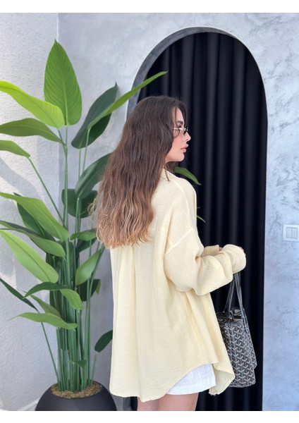 Müslin Kumaş Oversize Gömlek