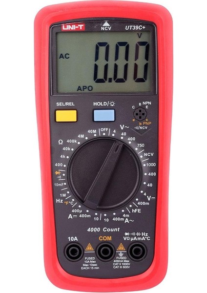 Unı-T UT39C+ Dijital Multimetre – True Rms, Sıcaklık Ölçer, Cat Iıı 600V