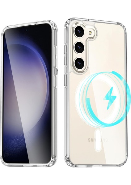 Samsung Galaxy S21 Fe Uyumlu Kamera Korumalı Magsafe Wireless Şarj Özellikli Şeffaf Silikon Kılıf