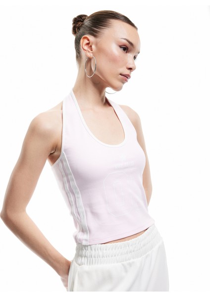 Yeni Sezon Pamuklu Kolsuz Biyeli Slim Fit Pamuklu Halter Yaka Bluz