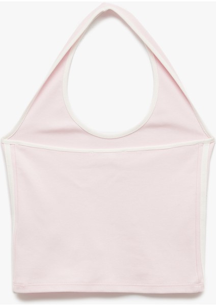 Yeni Sezon Pamuklu Kolsuz Biyeli Slim Fit Pamuklu Halter Yaka Bluz