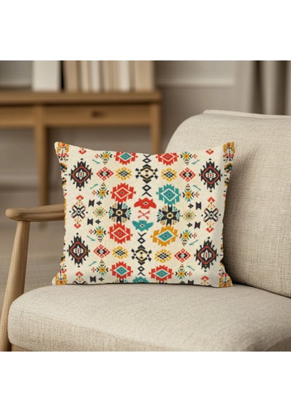 Retro Tarzda Geometrik Yastık Kılıfı