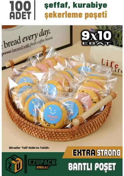9X10 100AD. Kurabiye Şeker Parti Baby Shower Doğum Günü Hediyelik Kendinden Yapışkanlı Jelatin Poşet
