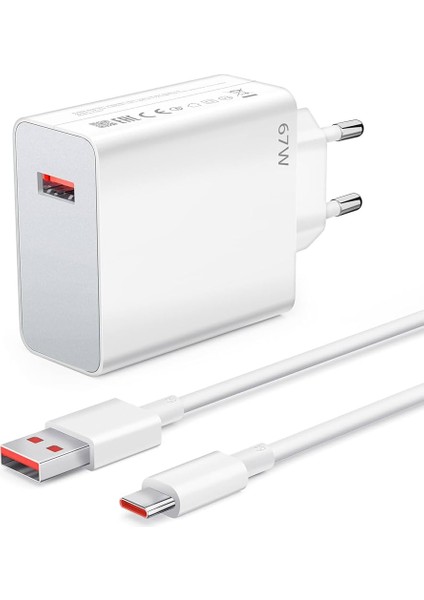 Xiaomi Uyumlu 67W Turbo Saniye Göstergeli Şarj Aleti