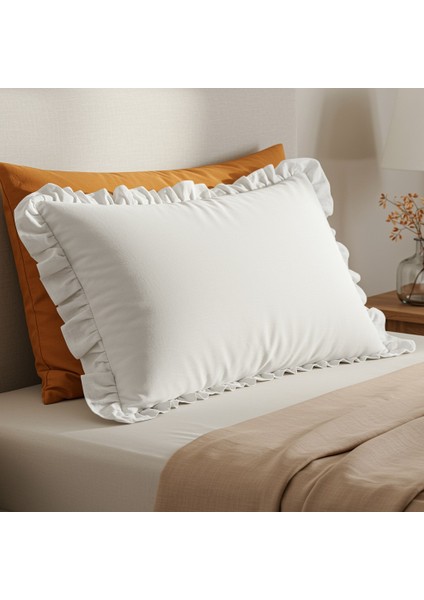 2 Adet Fırfırlı Ranforce Kumaş Yastık Kılıfı 50 x 70